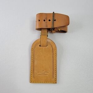 Louis Vuitton Tan Leather Luggage Tag